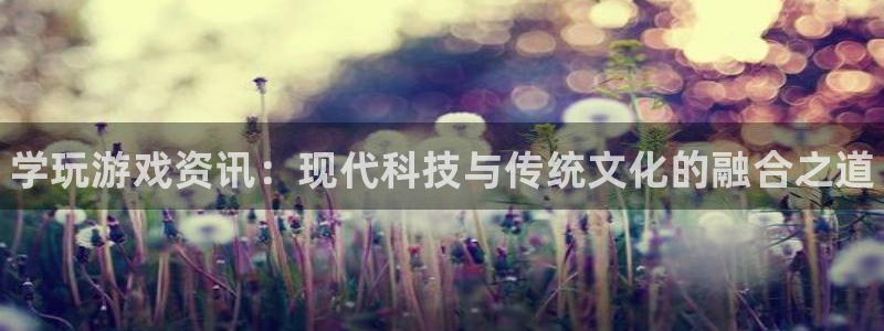 杜邦娱乐网页登录入口官网：学玩游戏资讯：现代科技与传统文化的